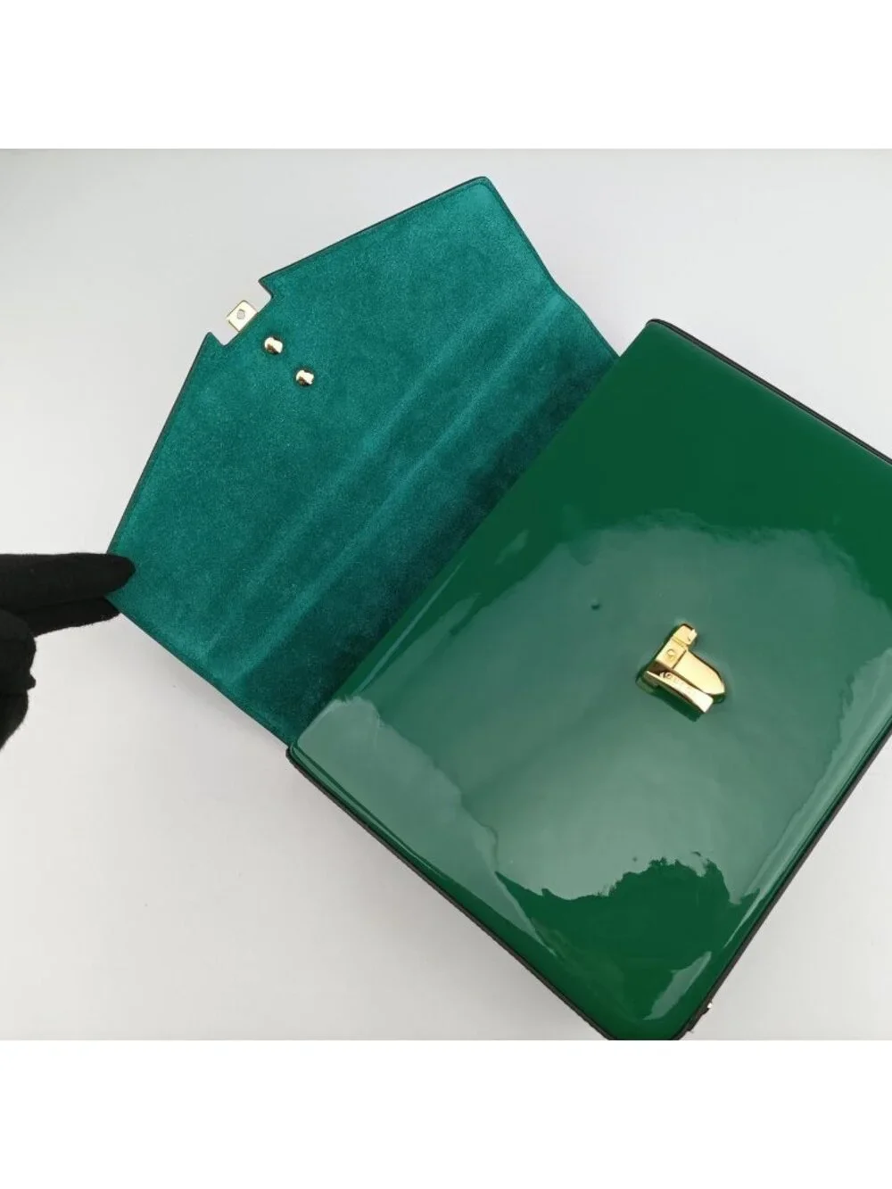 ★SOLD★ Gucci Sylvie Green Patent Shoulder - Picture 15 of 15